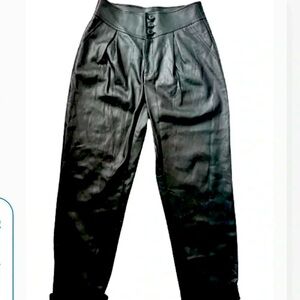 INC Chic Goth Faux LeatherBlack  Mi Black  Upscale Pants